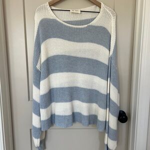 Blue and White Striped Sweater